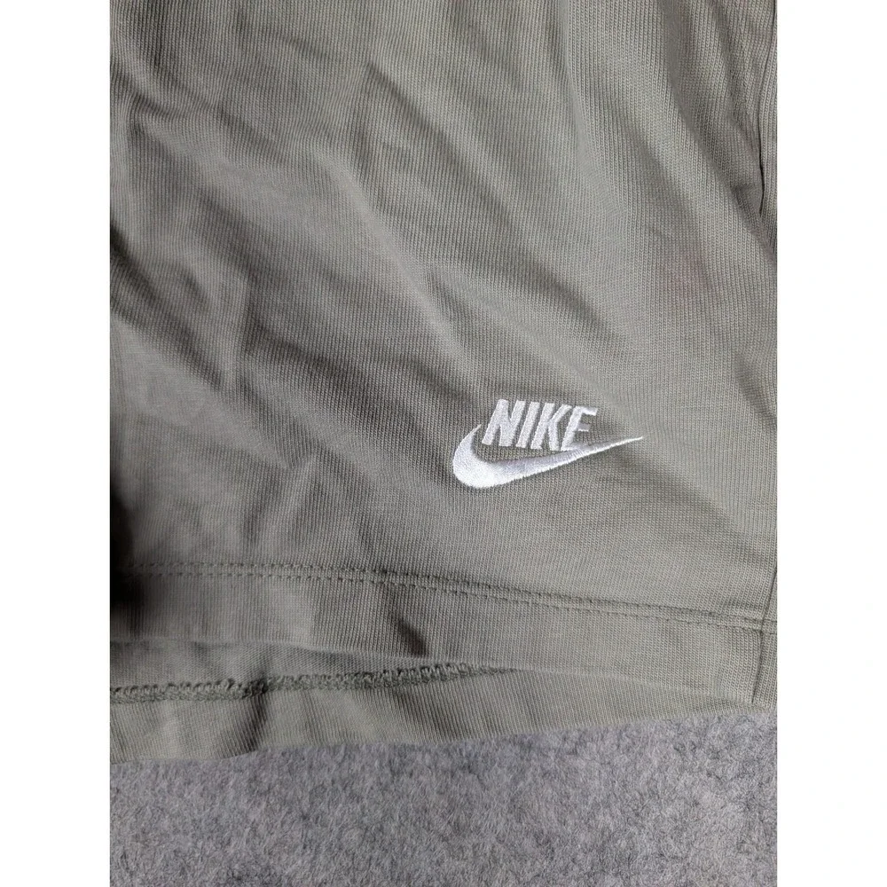 Nike Sportswear Mens Jersey Shorts Olive Green Sage Embroidered Logo BV2772-386